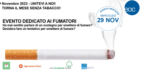 A novembre 2023 torna il Mese Senza Tabacco