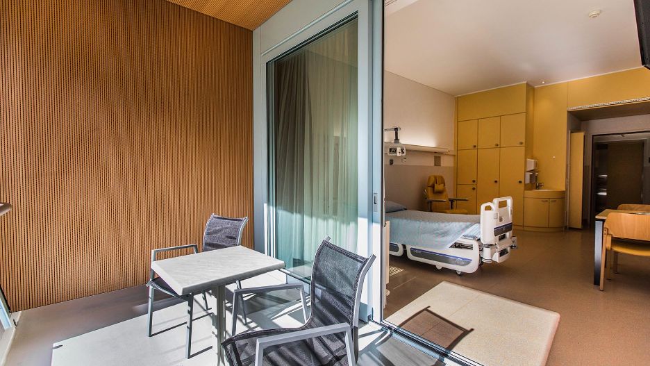 Balcone e stanza, Clinica di Riabilitazione Faido